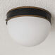 Capsule 2 Light 8 inch Matte Black and Textured Gold Outdoor Flush, Brian Patrick Flynn