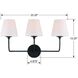 Sylvan 3 Light 23.25 inch Black Forged Bathroom Vanity Light Wall Light