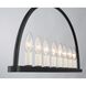 Abbott 8 Light 42 inch Black Linear Chandelier Ceiling Light in Antique White