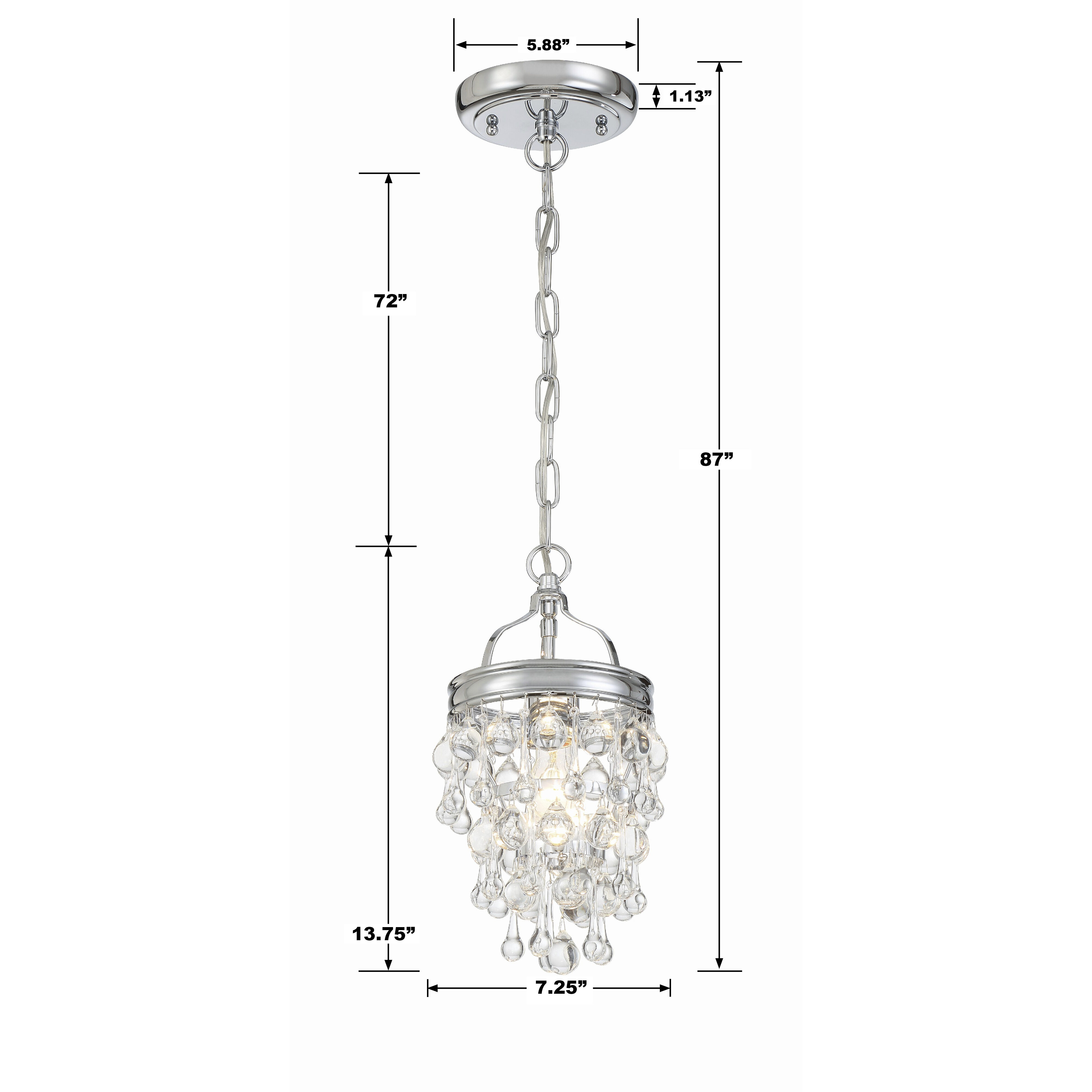 Calypso 1 Light 7.25 inch Polished Chrome Mini Pendant Ceiling Light
