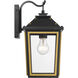 Hawkins 1 Light 14 inch Matte Black and Textured Gold Outdoor Sconce