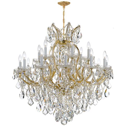 Maria Theresa 19 Light 38 inch Gold Chandelier Ceiling Light in Clear Italian