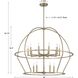 Abbott 15 Light 48 inch Vibrant Gold Chandelier Ceiling Light