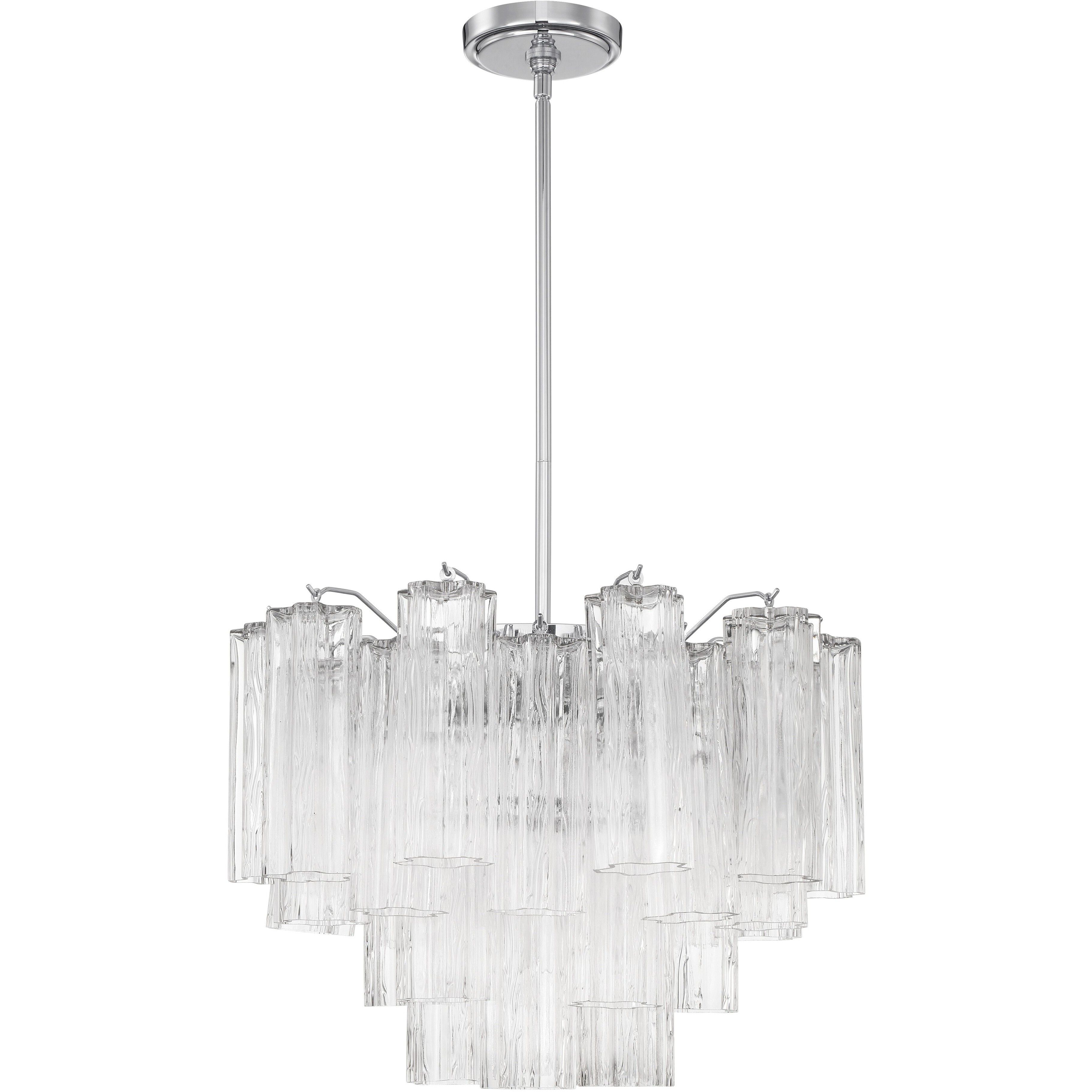 Crystorama ADD 306 CH CL Addis 6 Light 19.75 inch Polished Chrome Chandelier Ceiling Light in Tronchi Glass Clear