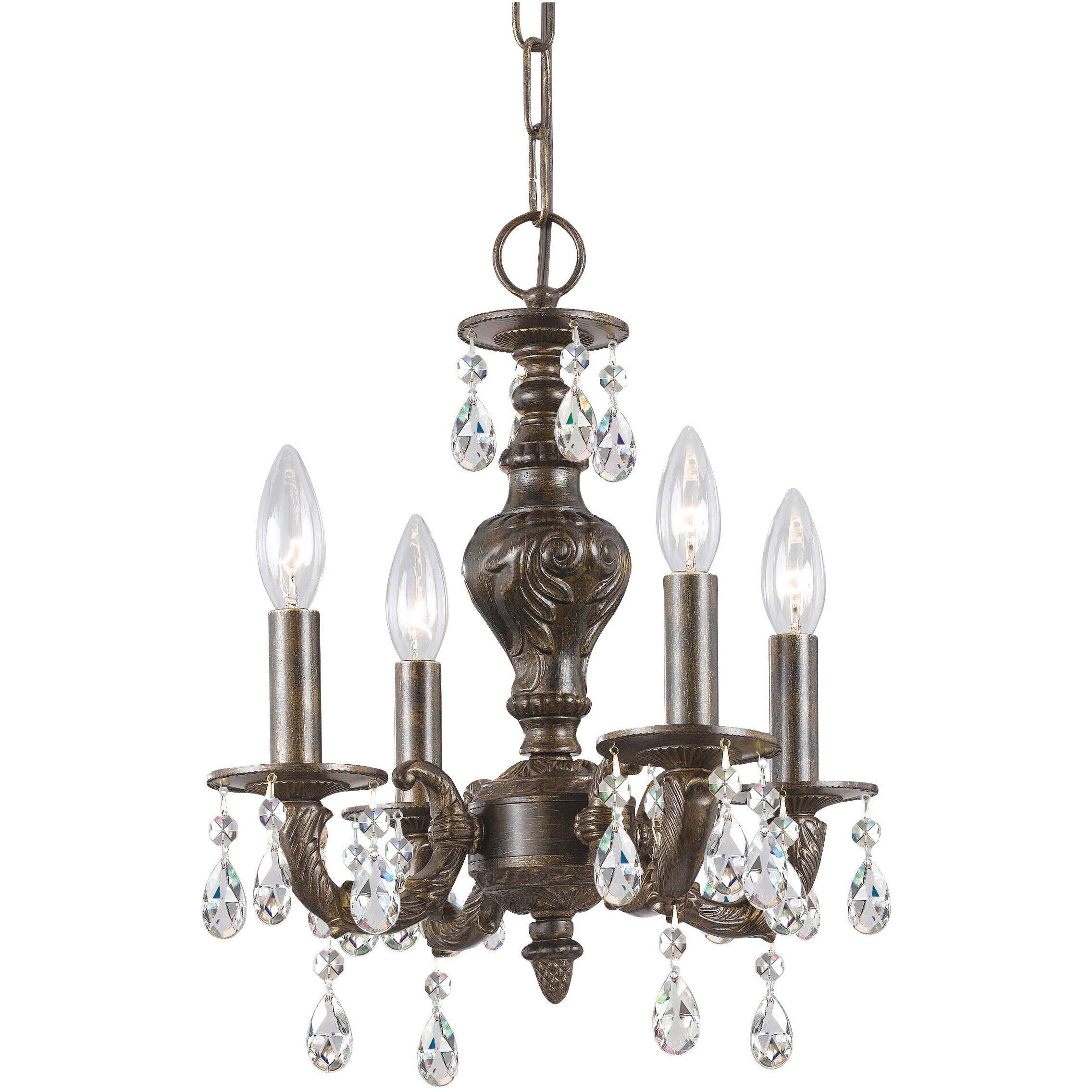 Paris Market 4 Light 13.5 inch Venetian Bronze Mini Chandelier Ceiling Light in Clear Hand Cut