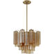 Addis 4 Light 17.75 inch Aged Brass Chandelier Ceiling Light in Amber