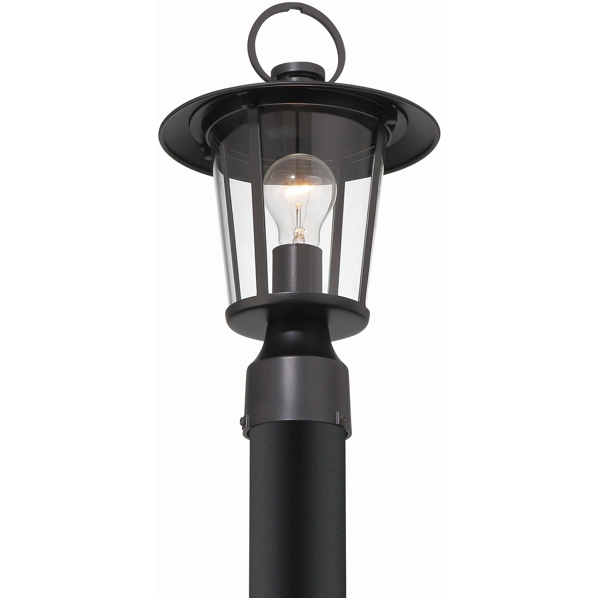 Andover 1 Light 14.5 inch Matte Black Outdoor Post in Clear
