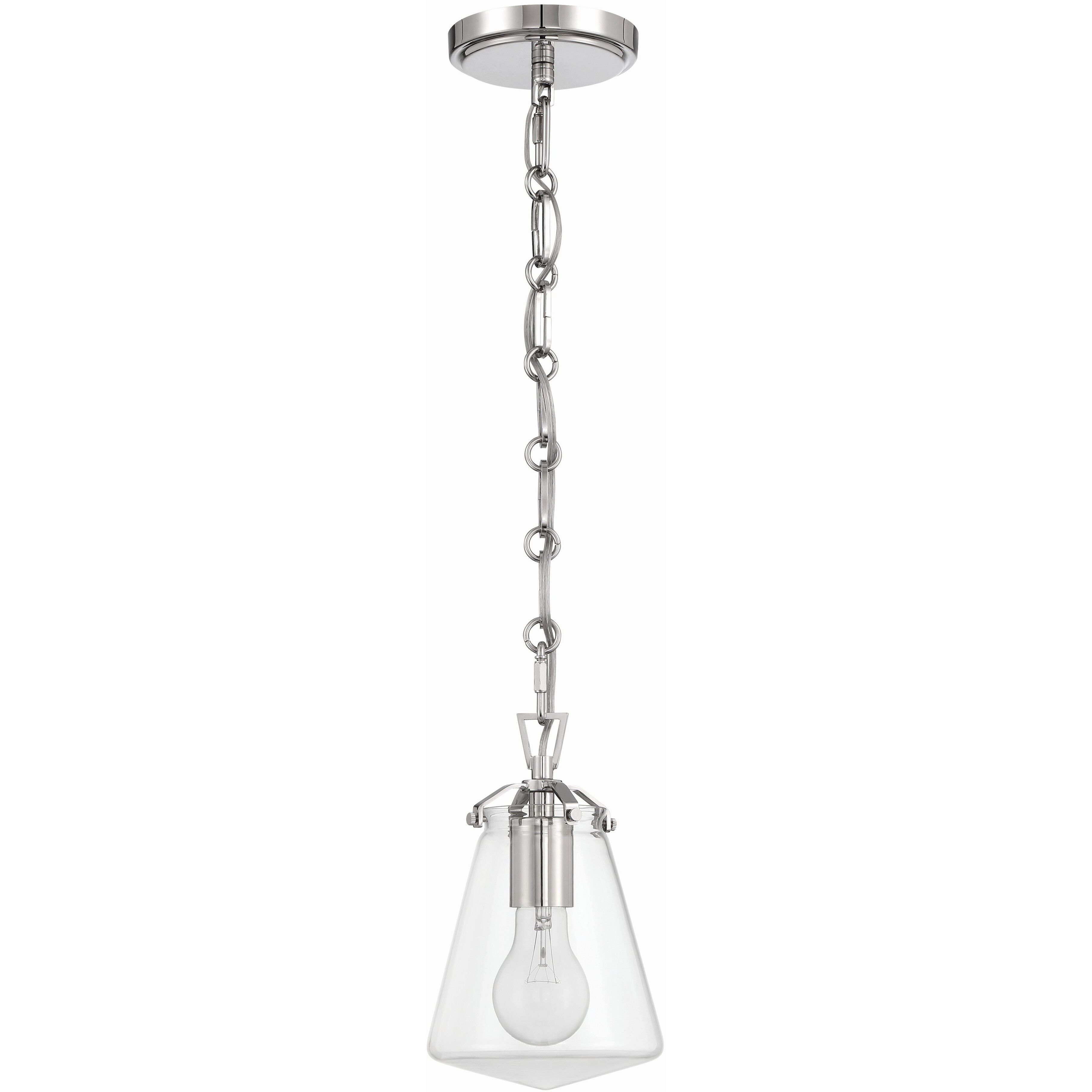 Voss 1 Light 5.75 inch Polished Nickel Mini Pendant Ceiling Light