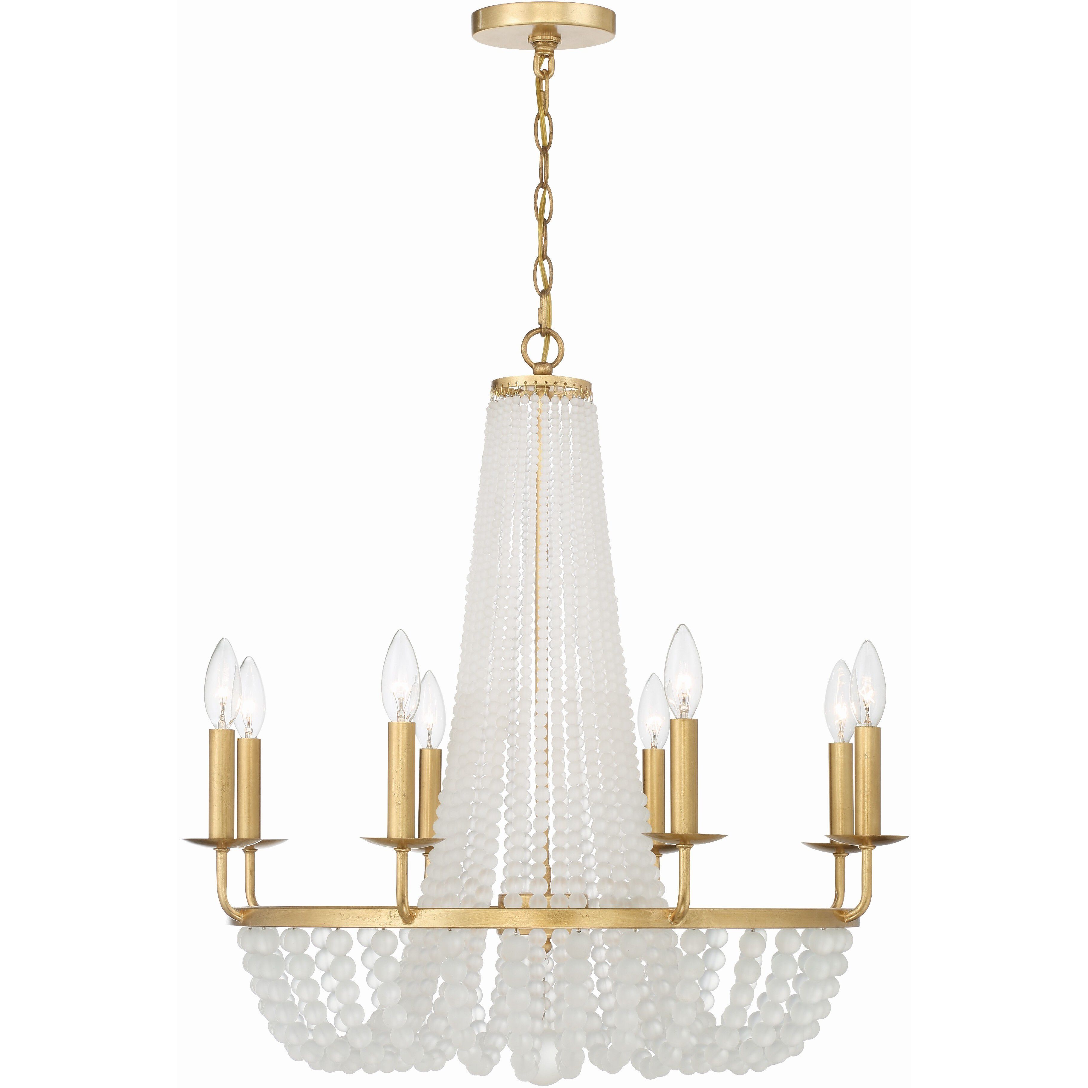 Bella 8 Light 26 inch Antique Gold Chandelier Ceiling Light