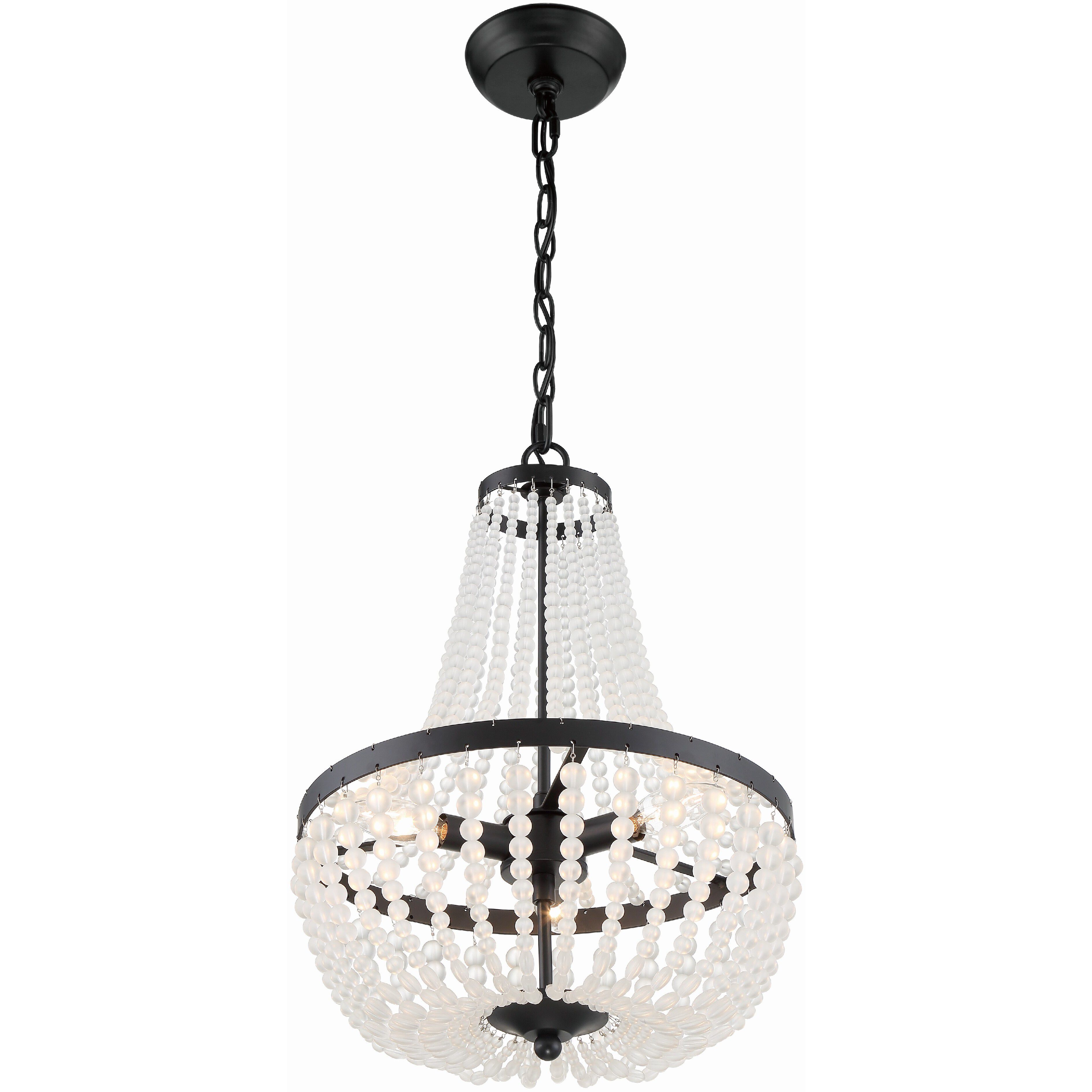 Rylee 3 Light 14 inch Matte Black Mini Chandelier Ceiling Light