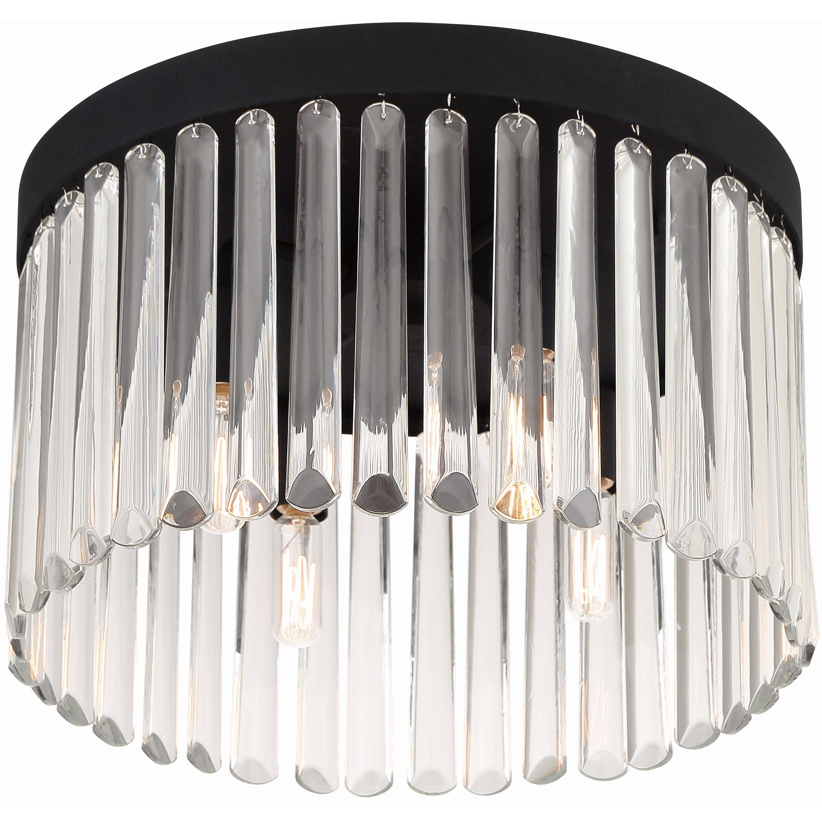 Emory 4 Light 15 inch Black Forged Flush/Semi Flush Ceiling Light