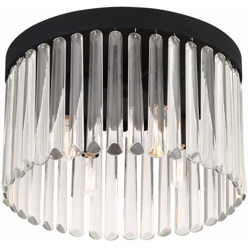 Emory 4 Light 15 inch Black Forged Flush/Semi Flush Ceiling Light