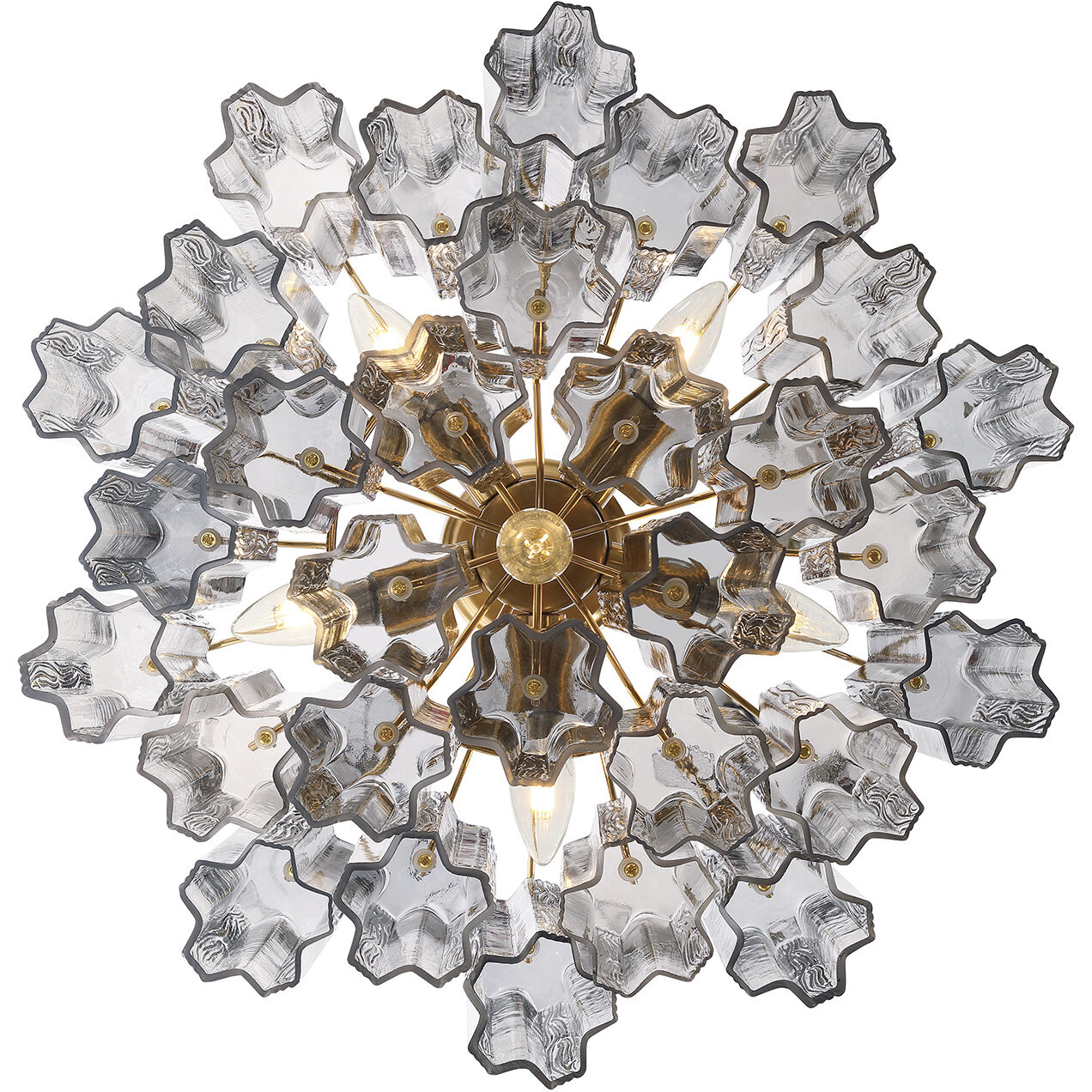 Addis 6 Light 19.75 inch Aged Brass Chandelier Ceiling Light in Tronchi Glass Smoke