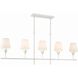 Broche 5 Light 53.5 inch Matte White Linear Chandelier Ceiling Light