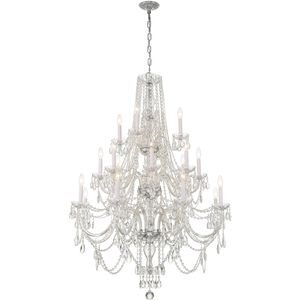 Traditional Crystal 20 Light 37 inch Polished Chrome Chandelier Ceiling Light