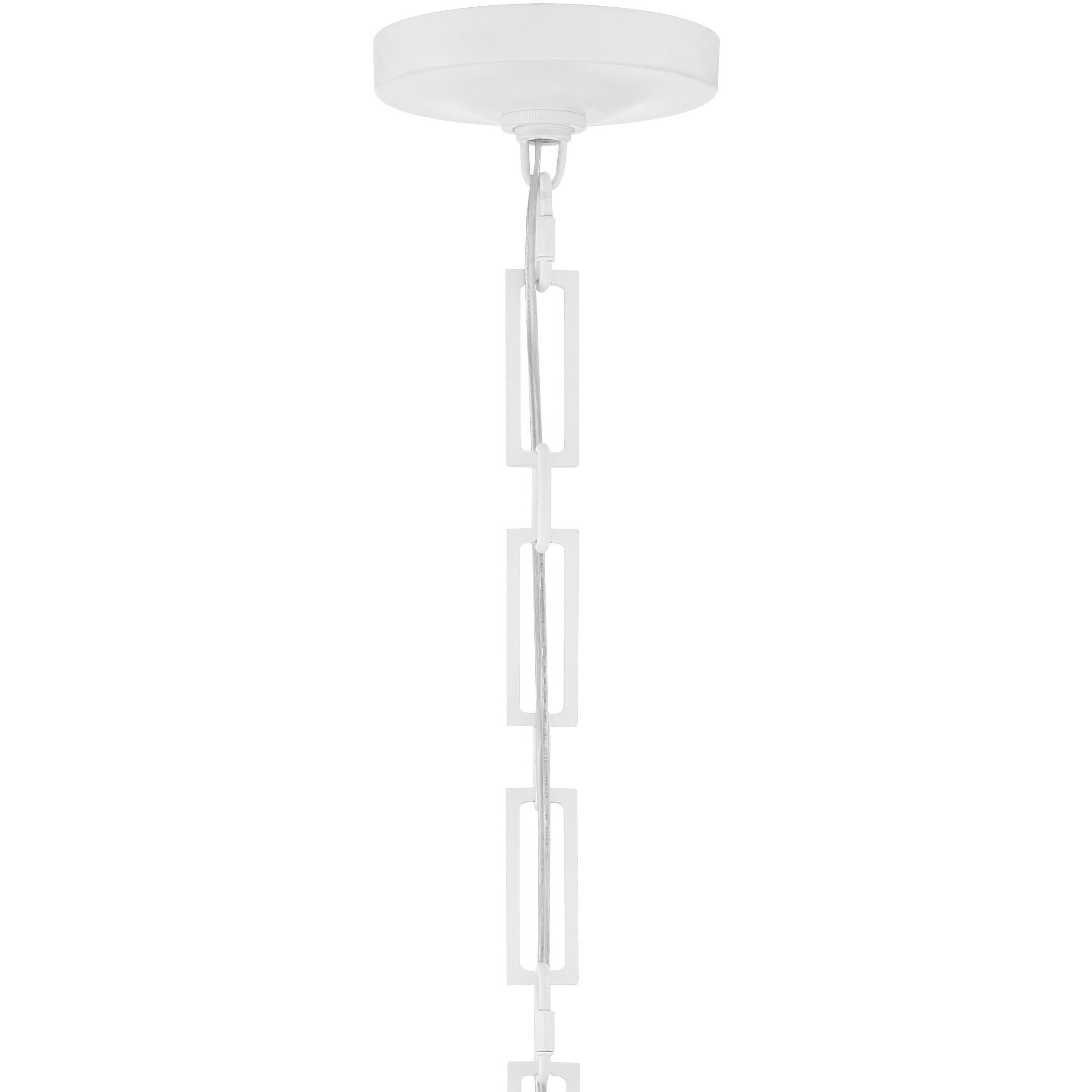 Alston 6 Light 20 inch Matte White/Antique Gold Pendant Ceiling Light in Matte White and Antique Gold