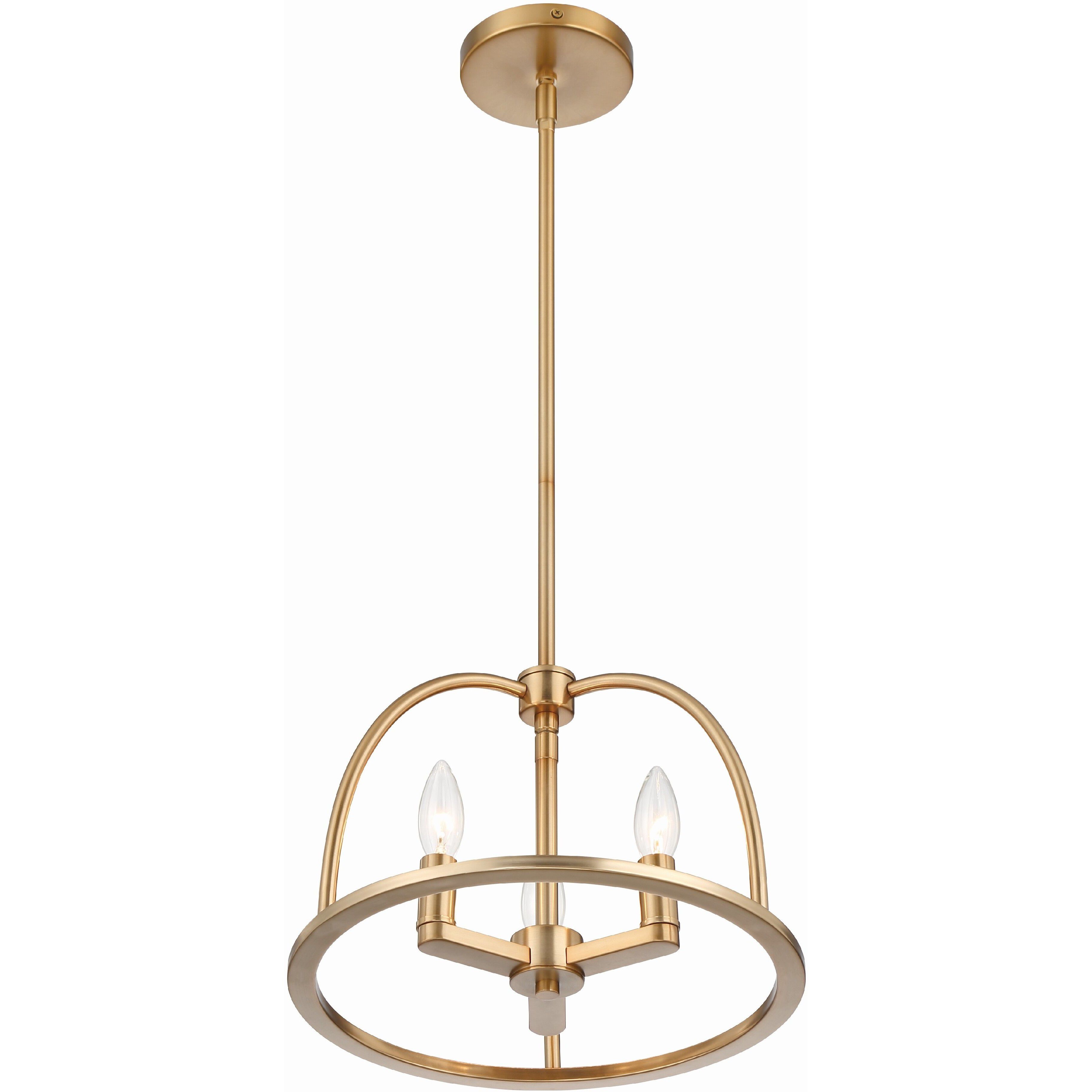 Abbott 3 Light 13.75 inch Vibrant Gold Mini Chandelier Ceiling Light