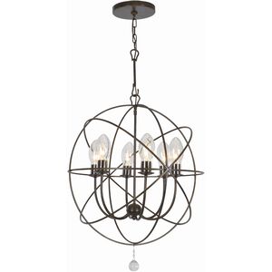 Solaris 6 Light 22.5 inch English Bronze Pendant Ceiling Light