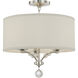 Mirage 3 Light 18 inch Polished Nickel Semi Flush Ceiling Light