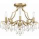 Cedar 5 Light 18.5 inch Vibrant Gold Semi Flush Ceiling Light in Clear Hand Cut