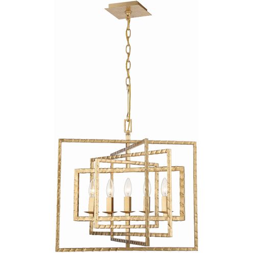 Capri 5 Light 24 inch Antique Gold Chandelier Ceiling Light