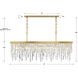 Winfield 6 Light 49 inch Antique Gold Linear Chandelier Ceiling Light