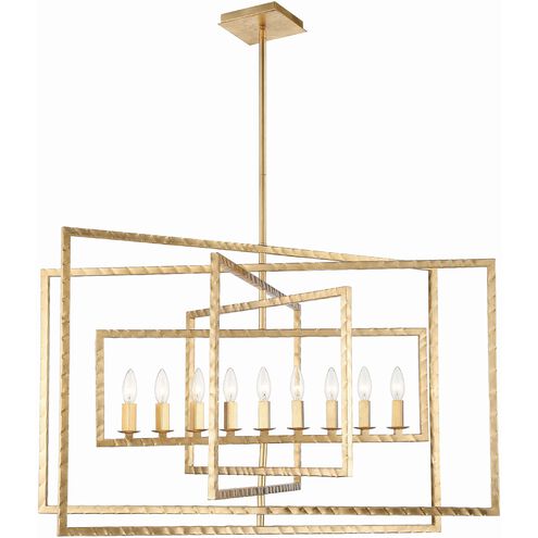 Capri 9 Light 39 inch Antique Gold Chandelier Ceiling Light