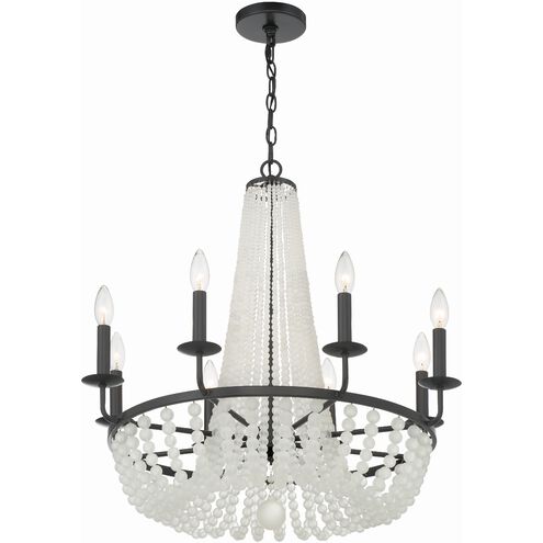 Bella 8 Light 26 inch Matte Black Chandelier Ceiling Light