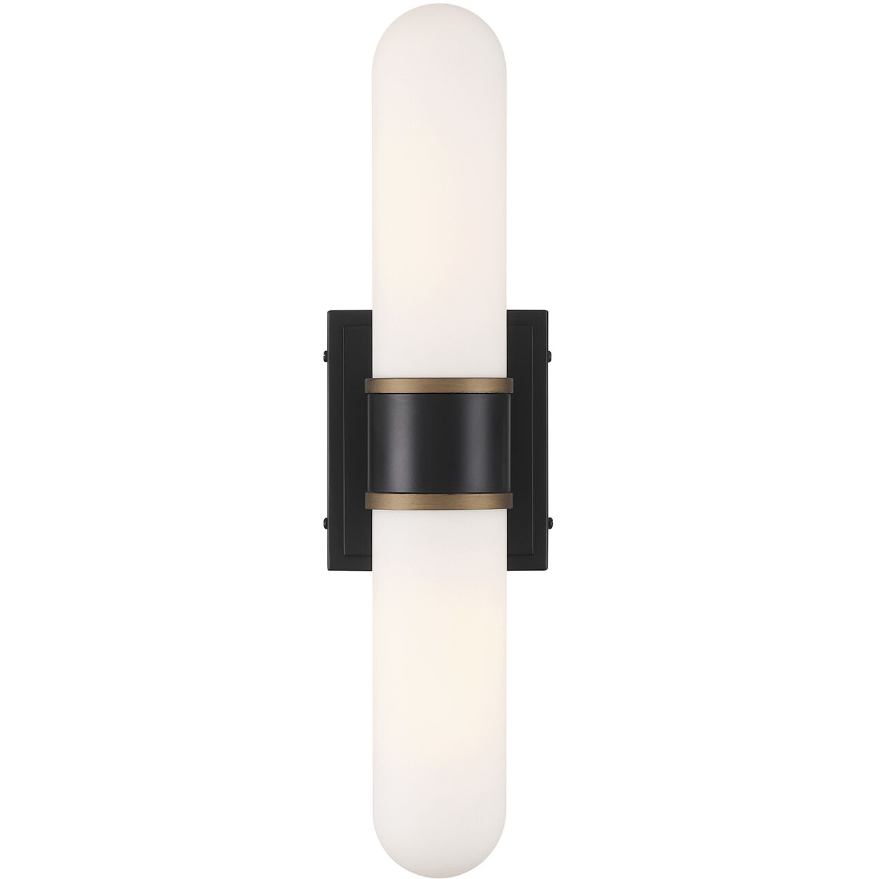 Capsule Bath Wall Light in Matte Black and Textured Gold