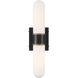 Capsule Wall Sconce Wall Light in Matte Black and Textured Gold