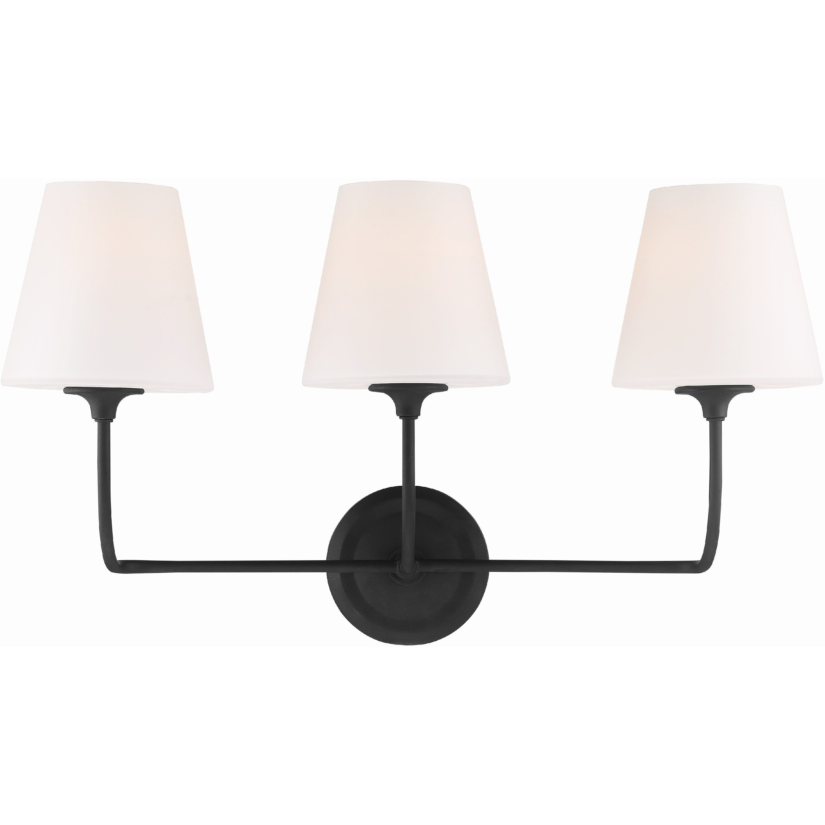 Crystorama 2443 OP BF Sylvan 3 Light 23.25 inch Black Forged