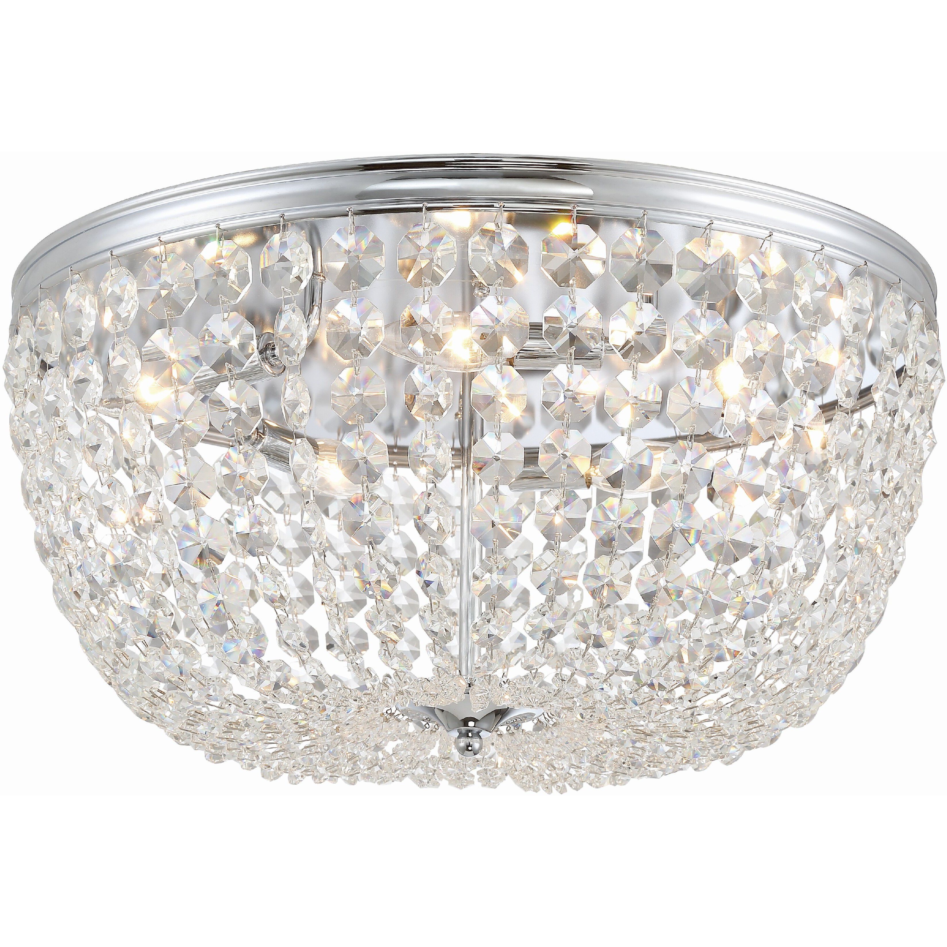 Nola 5 Light 20 inch Polished Chrome Flush Ceiling Light