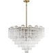 Addis 16 Light 32 inch Aged Brass Chandelier Ceiling Light in Tronchi Glass Clear