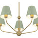 Xavier 5 Light 28 inch Vibrant Gold and Green Chandelier Ceiling Light