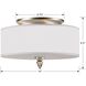 Luxo 3 Light 14 inch Satin Nickel Flush/Semi Flush Ceiling Light