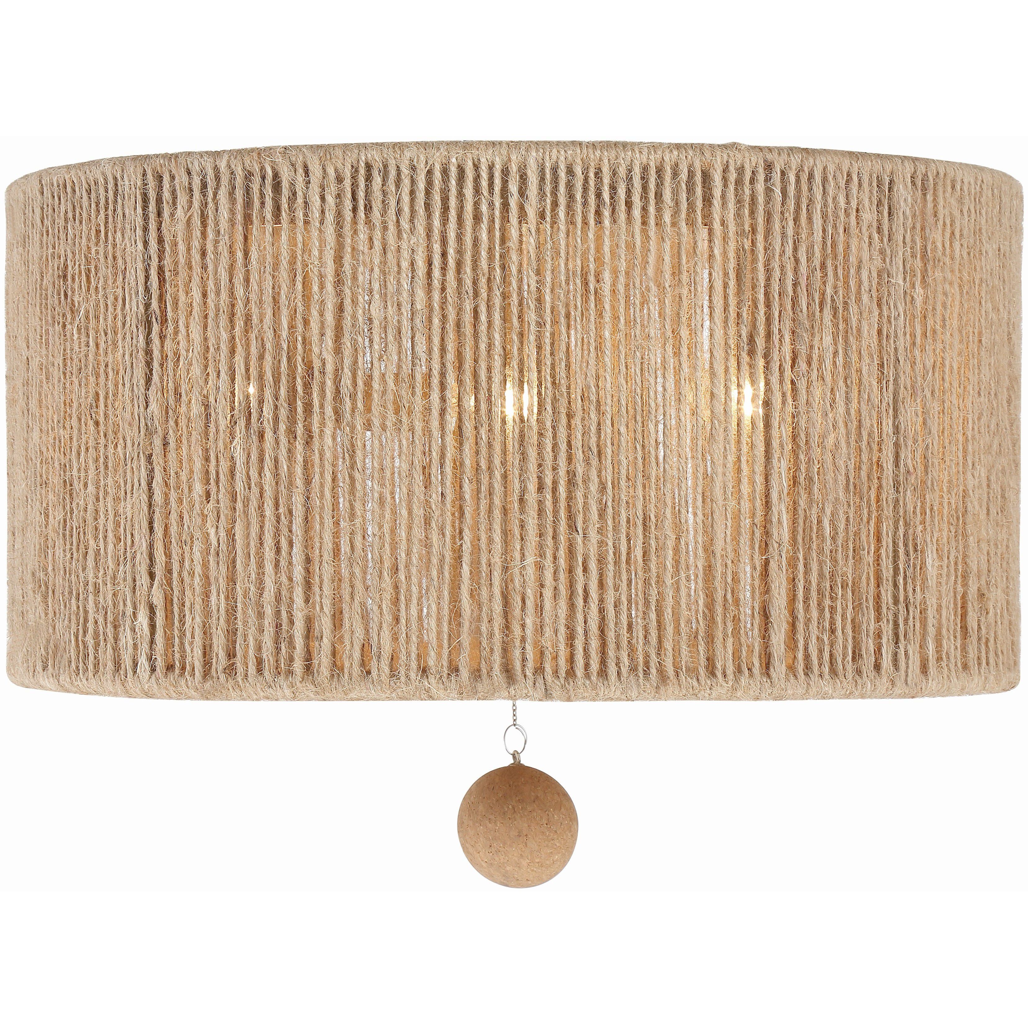 Jessa 3 Light 16 inch Burnished Silver Flush Ceiling Light