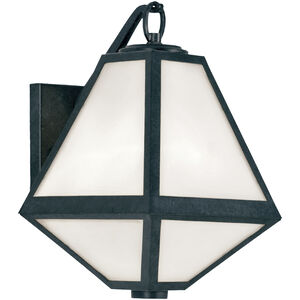 Glacier 1 Light 8 inch Black Charcoal Sconce Wall Light in White