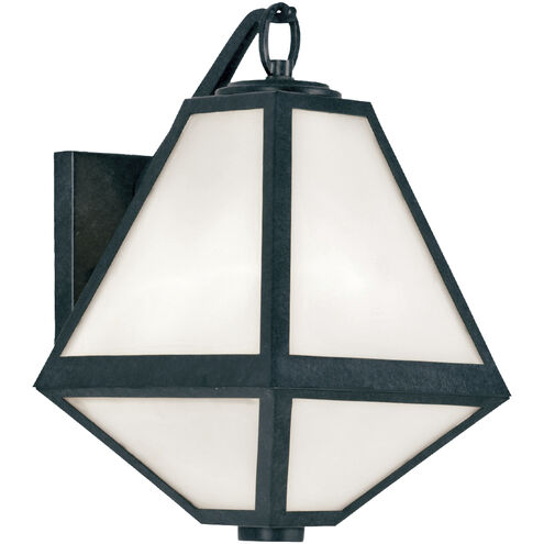 Glacier 1 Light 8 inch Black Charcoal Sconce Wall Light in White