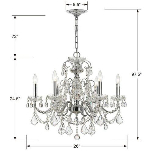 Imperial 6 Light 26 inch Polished Chrome Chandelier Ceiling Light in Clear Spectra