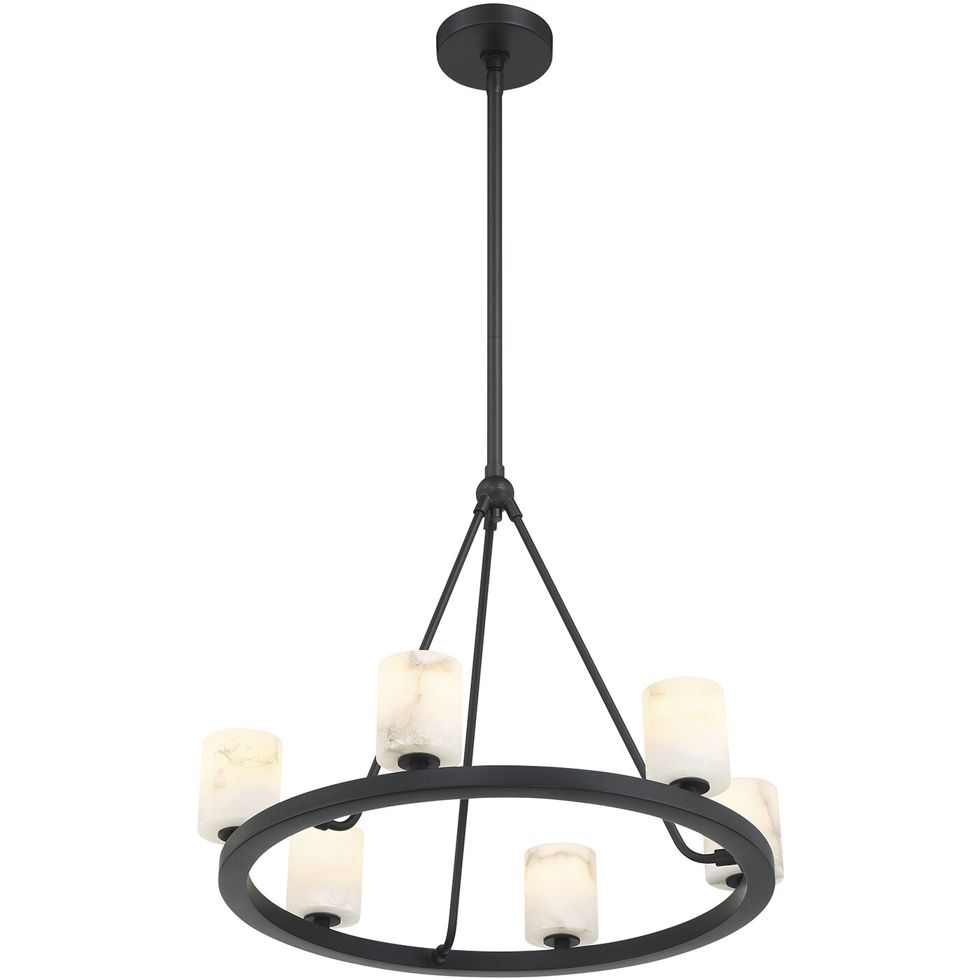 Aragon 6 Light 22.75 inch Matte Black Chandelier Ceiling Light