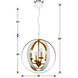 Luna 4 Light 16 inch Matte White and Antique Gold Mini Chandelier Ceiling Light