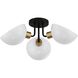 Gigi 3 Light 22.75 inch Black/Aged Brass Semi Flush Ceiling Light