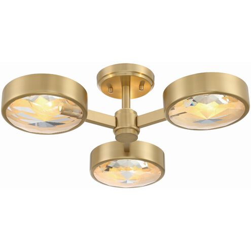 Orson 3 Light 22.5 inch Modern Gold Flush/Semi Flush Ceiling Light