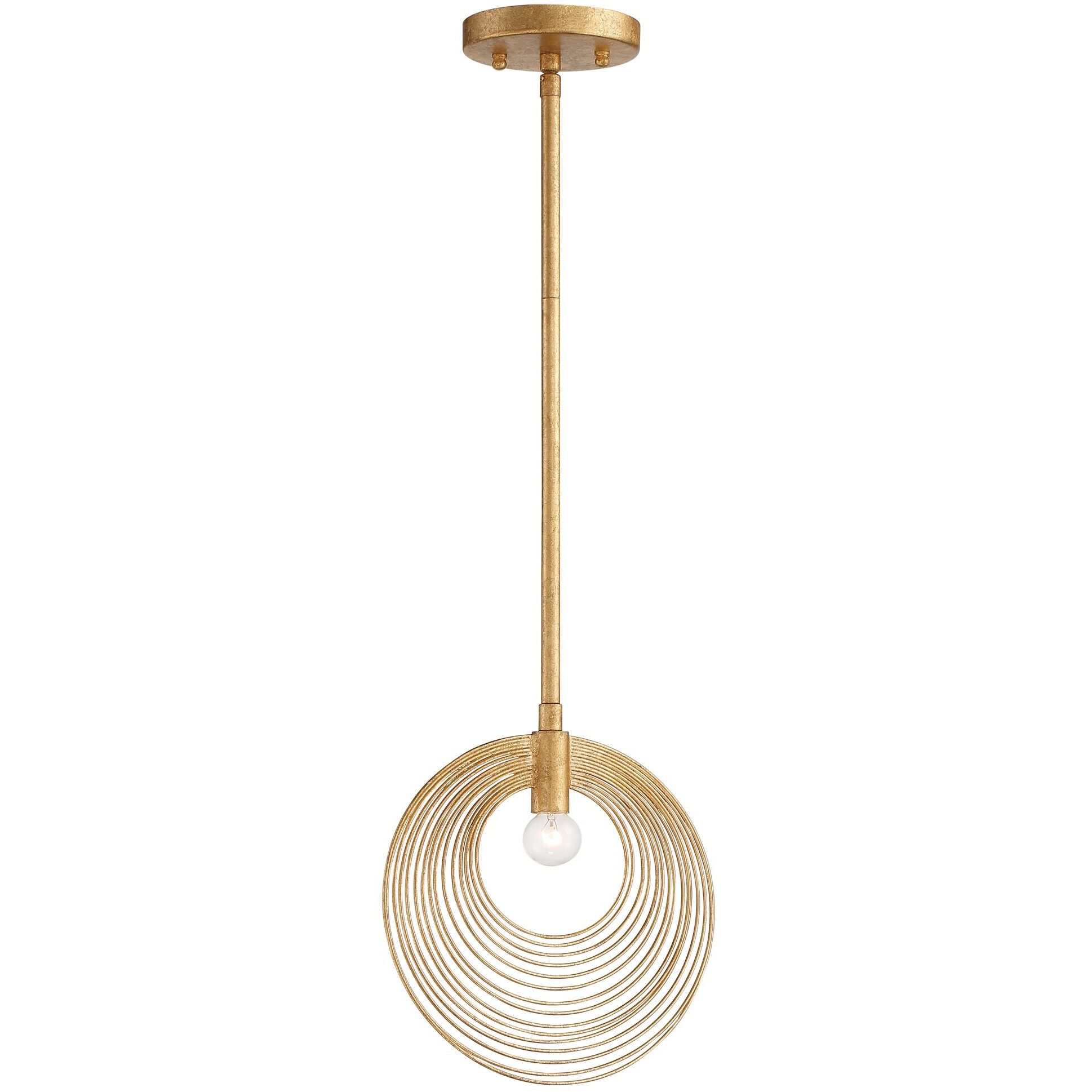Doral 1 Light 10 inch Renaissance Gold Mini Pendant Ceiling Light