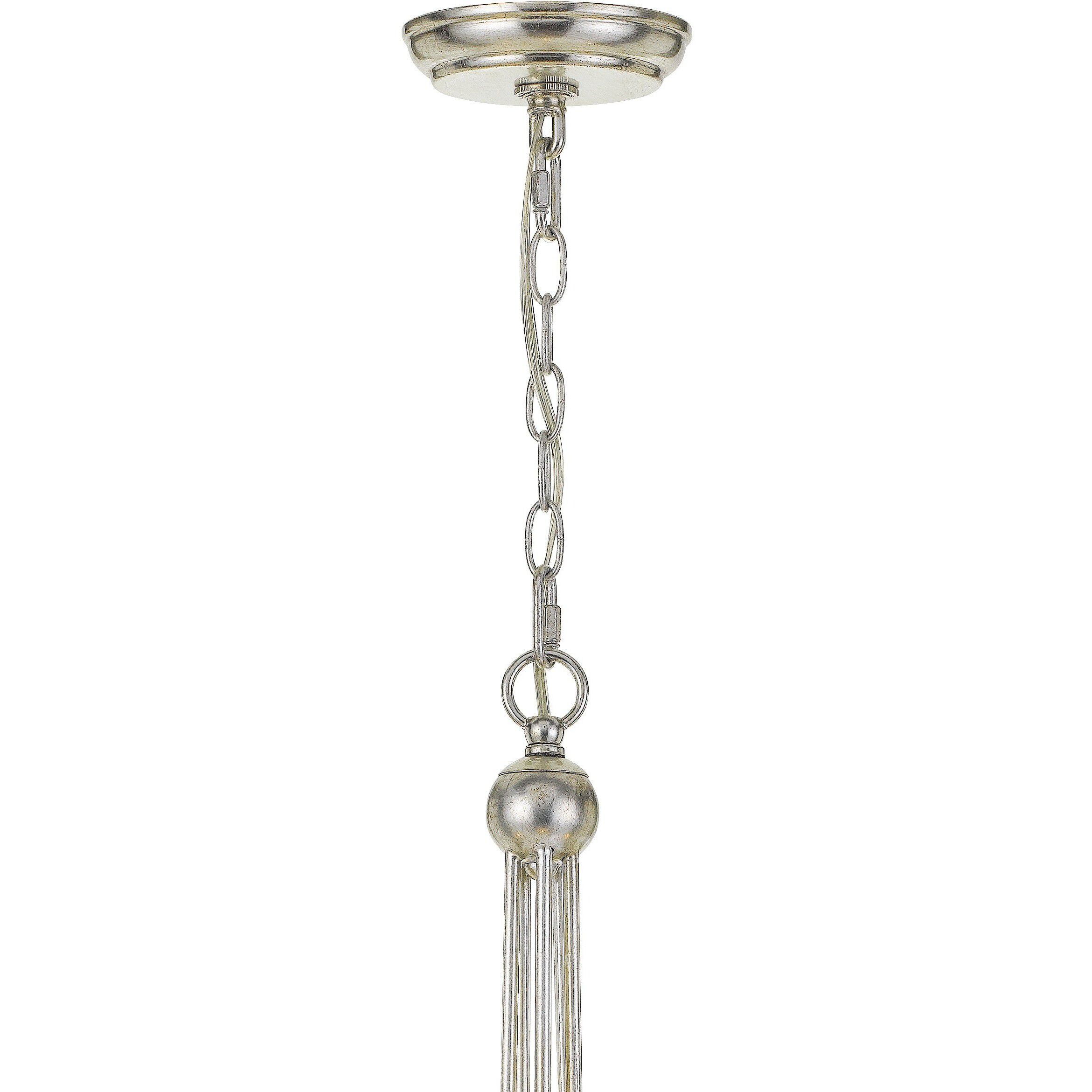 Metro 5 Light 27.5 inch Antique Silver Chandelier Ceiling Light