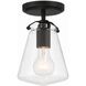 Voss 1 Light 5.75 inch Matte Black Semi Flush Ceiling Light