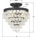 Calypso 3 Light 13 inch Matte Black Semi Flush Ceiling Light
