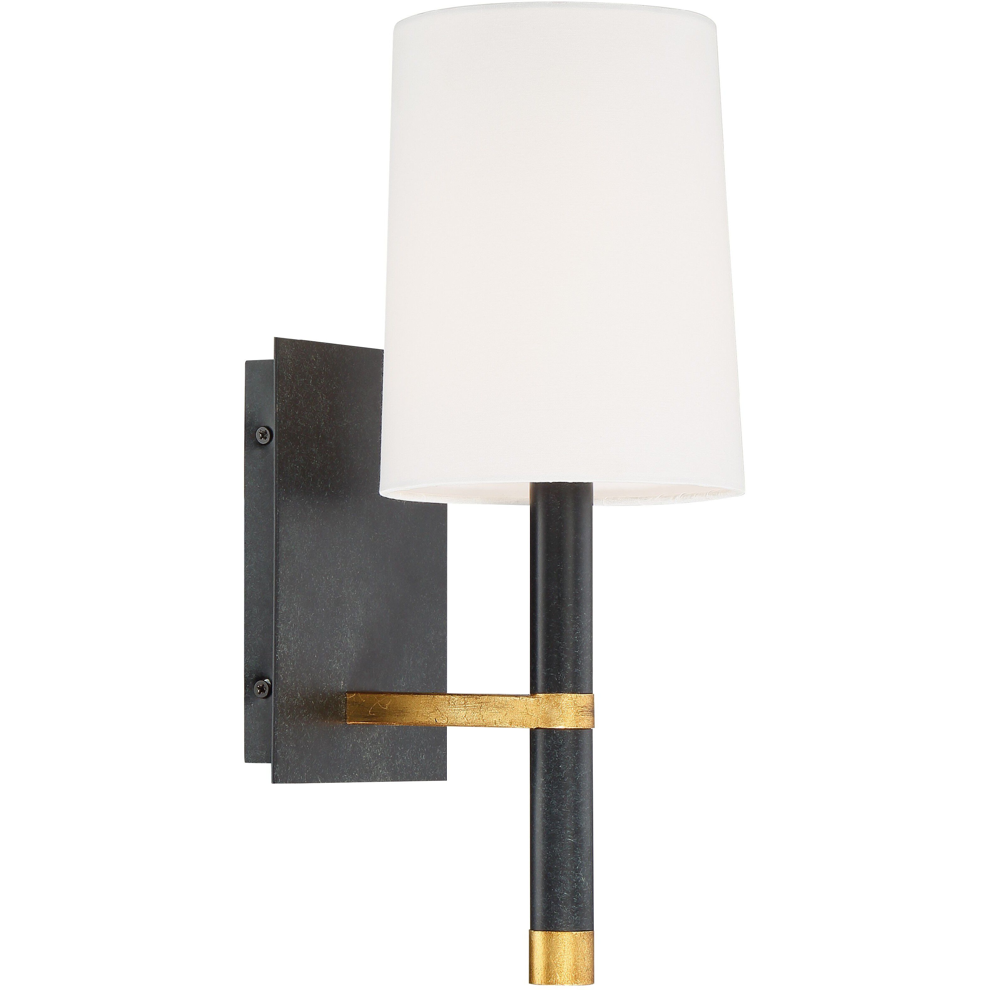 Weston Sconce Wall Light in Black and Antique Gold
