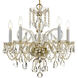 Traditional Crystal 5 Light 22 inch Polished Brass Chandelier Ceiling Light in Clear Hand Cut
