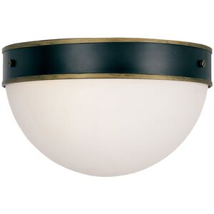 Capsule 2 Light 12 inch Matte Black and Textured Gold Outdoor Flush Mount, Brian Patrick Flynn